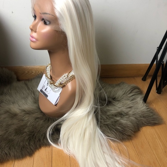 ?  KAT 26” WHITE  BLONDE STRAIGHT LACE FRONT NEW main image 7